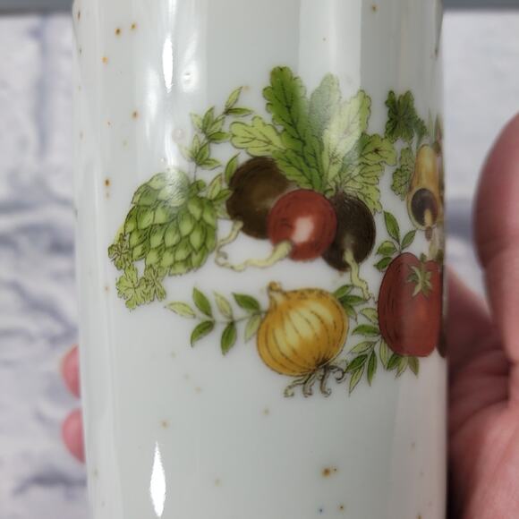 Vintage Inarco Japan Speckled Mushroom Vegetables Salt Pepper Stoneware Shakers - Picture 4 of 9